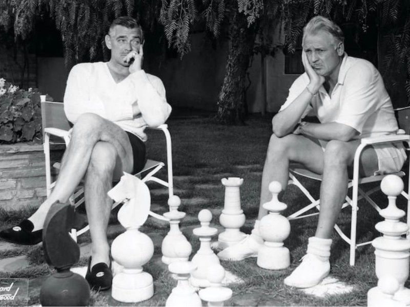 Clark Gable Charlie Farrell Lawn Chess