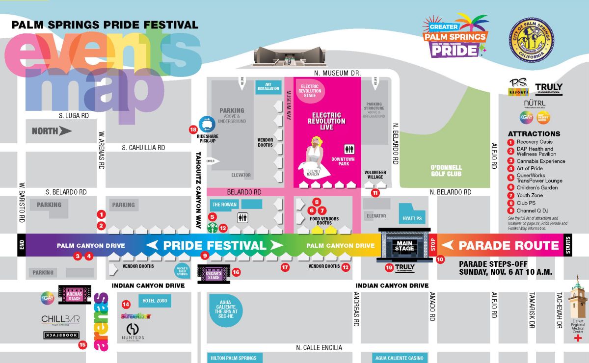 2022 Festival Map Palm Springs Pride