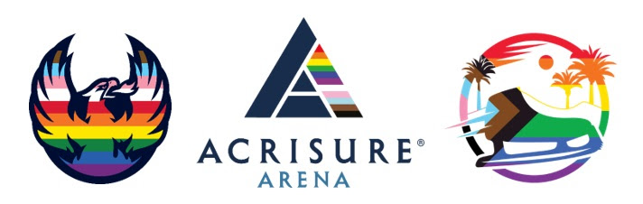 Acrisure Arena Firebirds Rainbow Logos