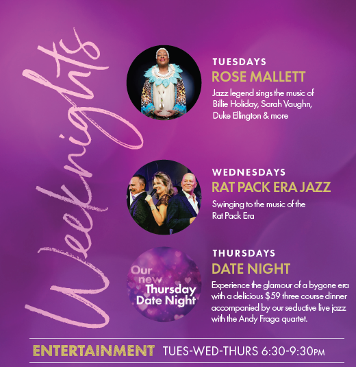 Purple Room Weeknights Entertainment